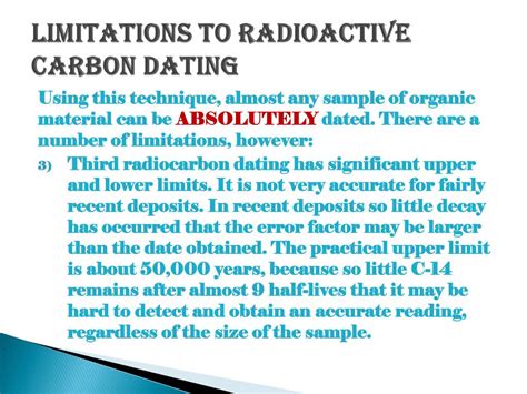 what are the limitations of radiometric dating